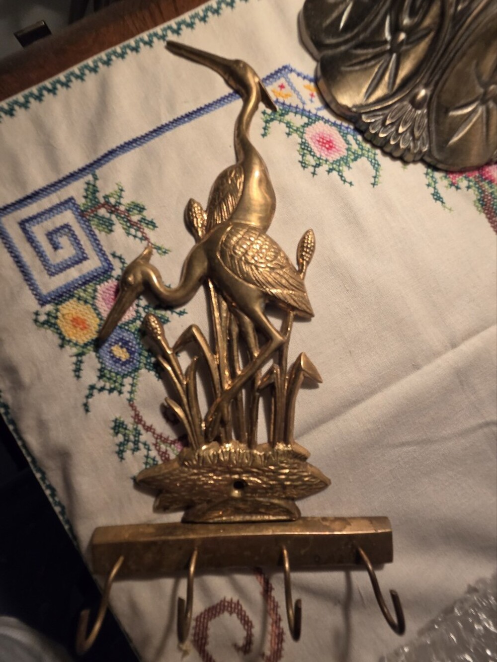 Brass Heron Keyholder